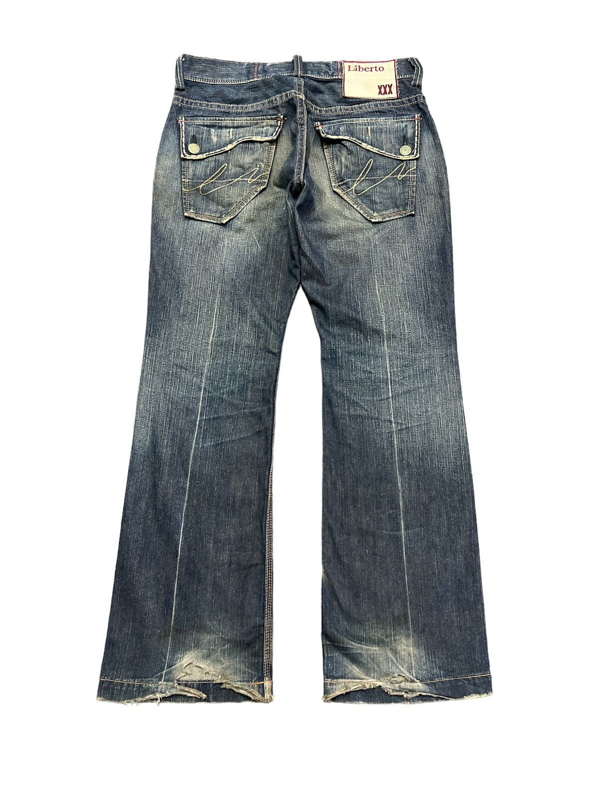 Japanese Brand × Vintage FLARED💥 LIBERTO BUSH PANT STUDDED DISTRESSED DENIM PANT Size US 32 / EU 48 - 7 Thumbnail