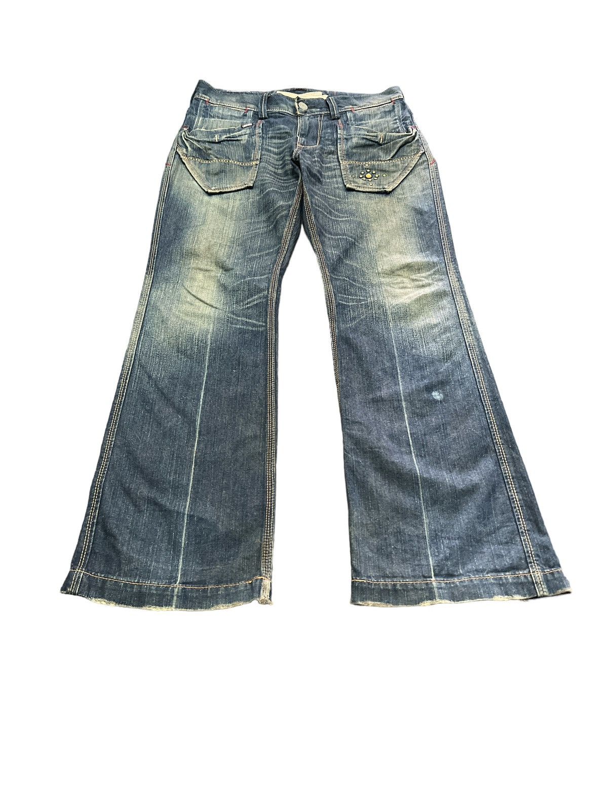 Japanese Brand × Vintage FLARED💥 LIBERTO BUSH PANT STUDDED DISTRESSED DENIM PANT Size US 32 / EU 48 - 4 Thumbnail