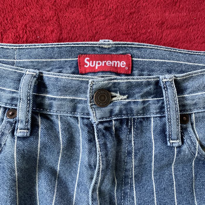 Supreme Levi's Blue Pinstripe 550 Jeans SS18 30/32 | Grailed