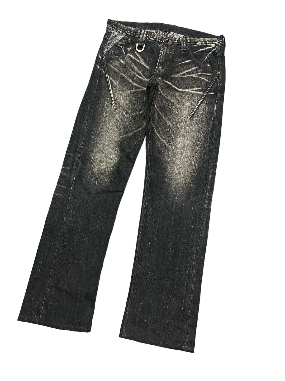 Japanese Brand × Vintage FIRE BLACK FADED DISTRESSED DENIM PANT Size US 32 / EU 48 - 5 Thumbnail