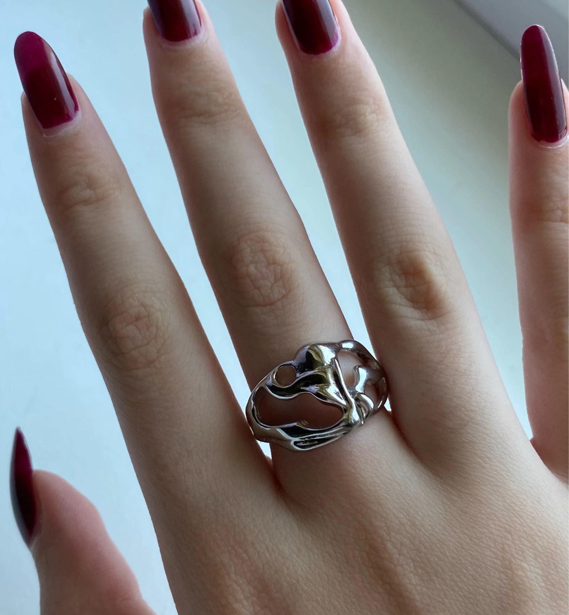 Handmade Irregular Hollow Ring Size ONE SIZE - 3 Thumbnail