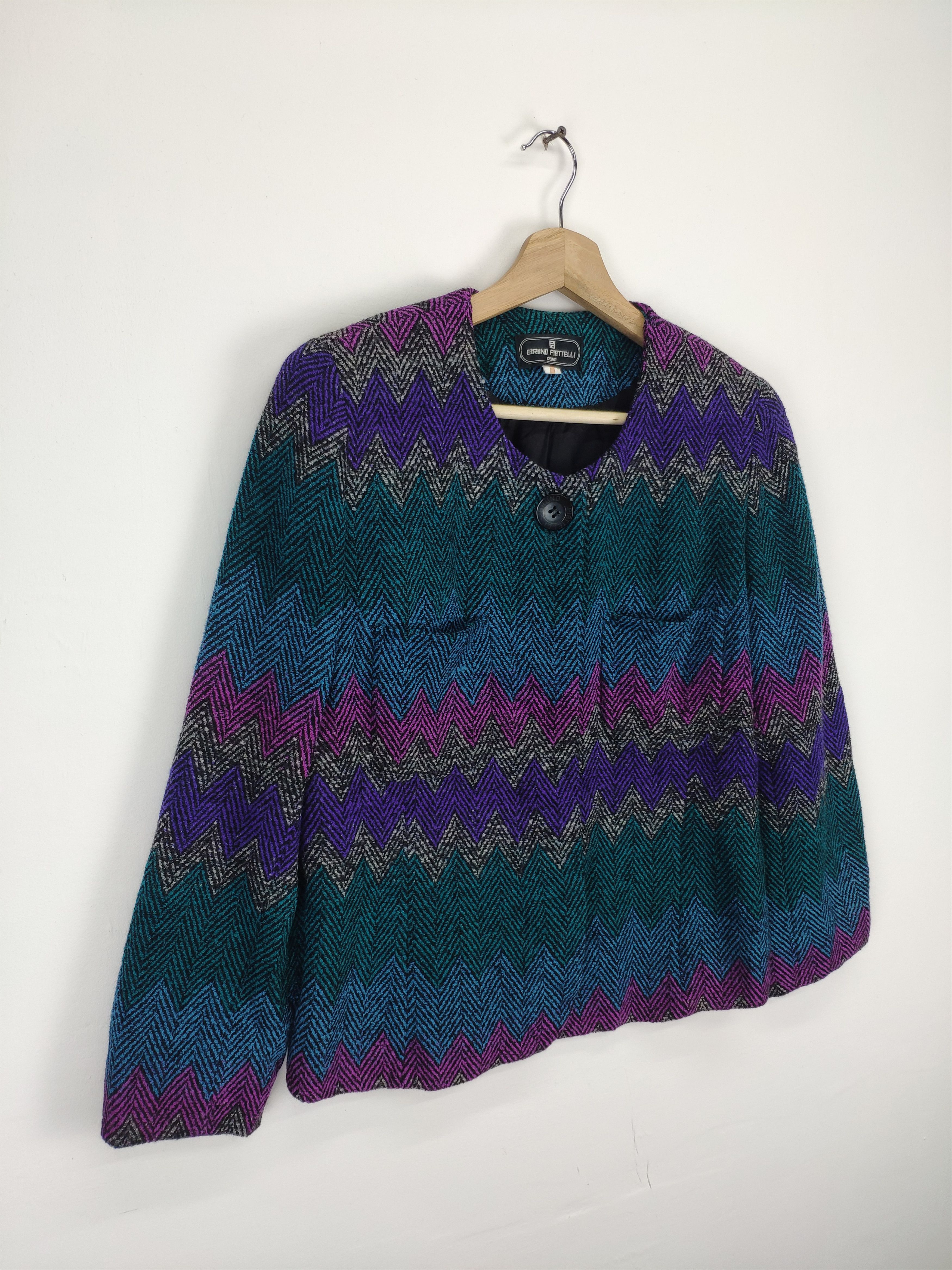 Bruno Piattelli × Vintage Vintage BRUNO PIATTELLI Wool Cardigan Rainbow Style Size M / US 6-8 / IT 42-44 - 3 Thumbnail