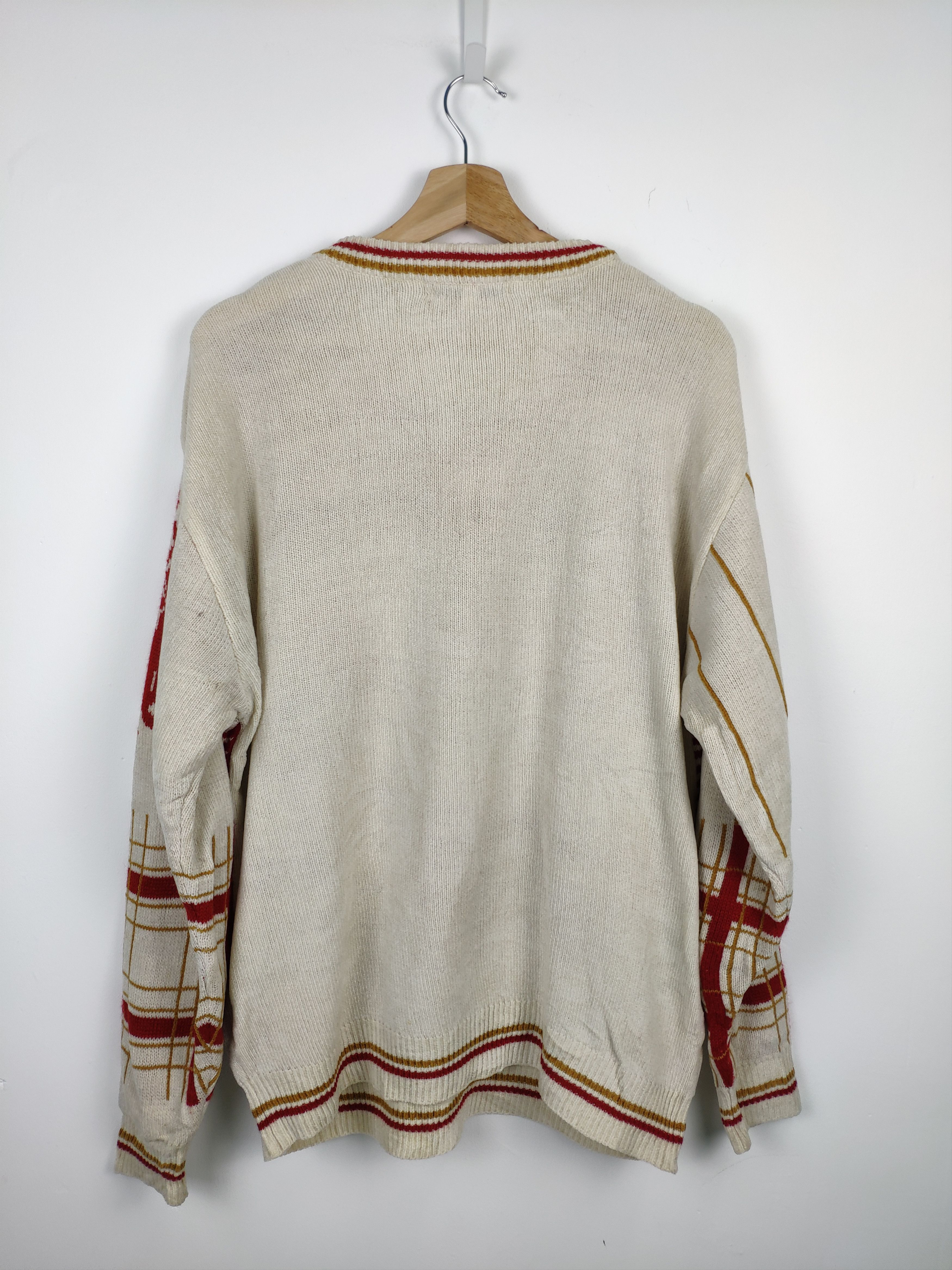 Aran Isles Knitwear × Japanese Brand Steal 💥 Vintage Wool Knit Sweater Rome Empire Motif Size US L / EU 52-54 / 3 - 11 Thumbnail