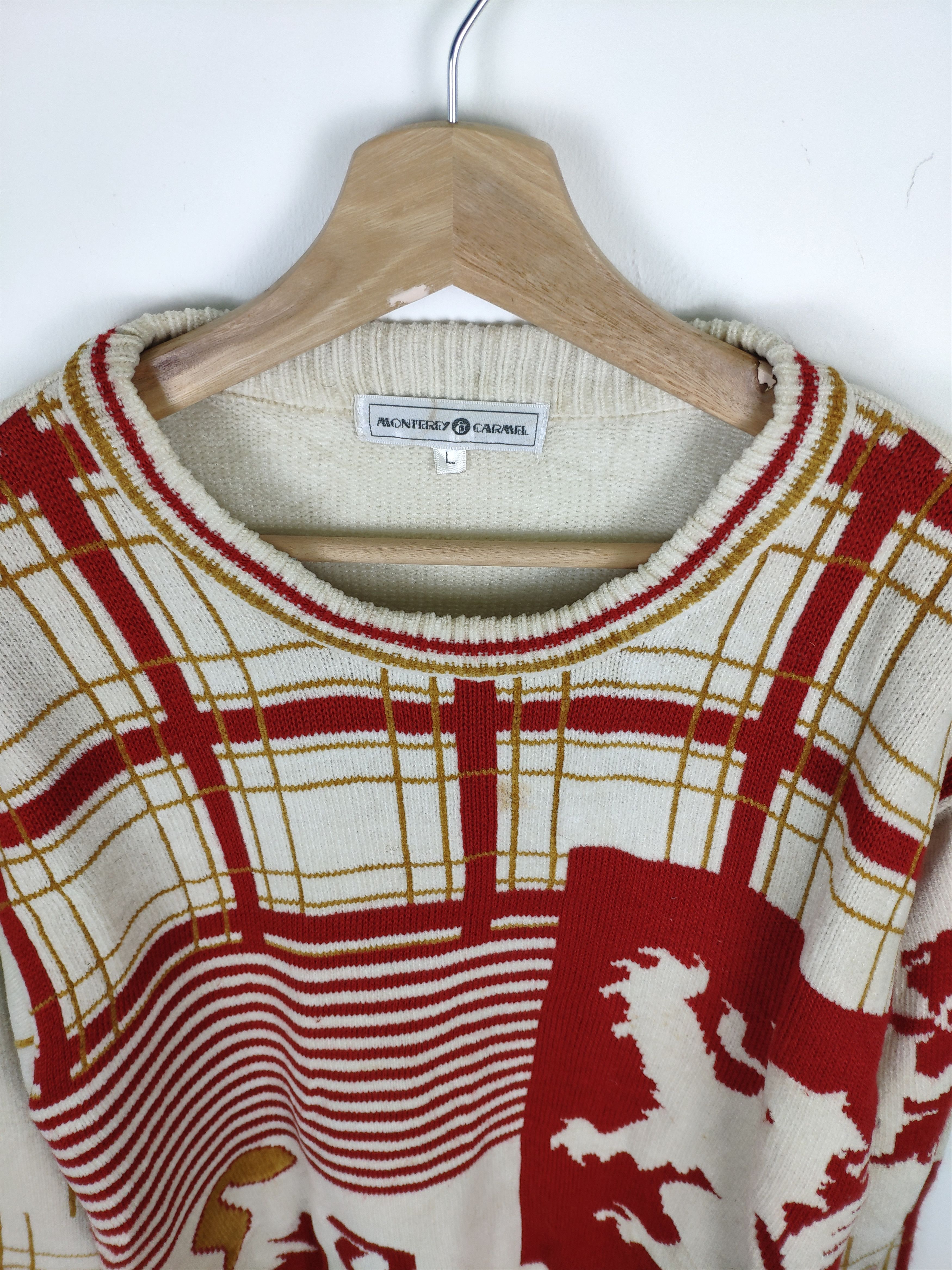 Aran Isles Knitwear × Japanese Brand Steal 💥 Vintage Wool Knit Sweater Rome Empire Motif Size US L / EU 52-54 / 3 - 7 Thumbnail