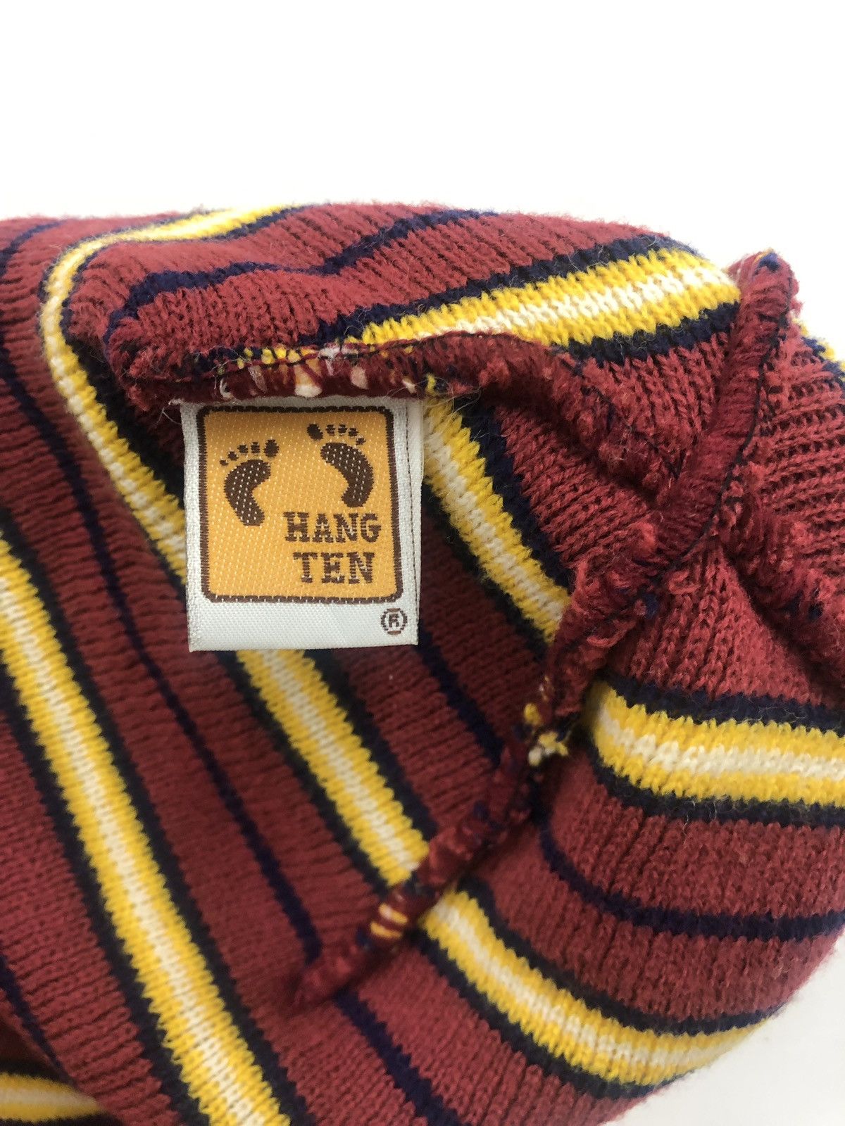 Hang Ten Rare Vintage Hang Ten Striped Beanie Snow Cap Hat Size ONE SIZE - 5 Thumbnail