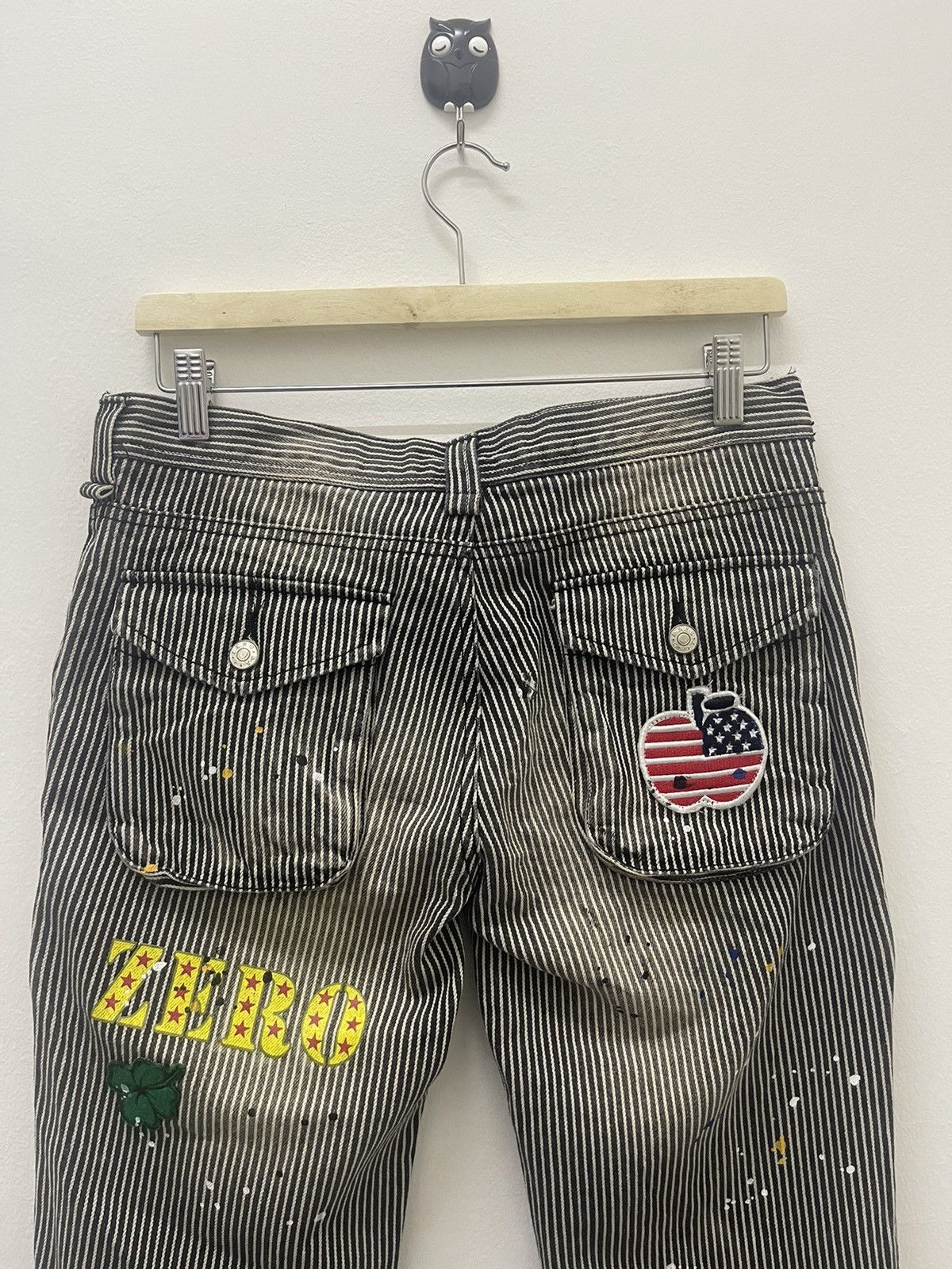Japanese Brand ZERO SAIL Paint Splatter Hickory Striped Bush Pant Size US 30 / EU 46 - 11 Thumbnail