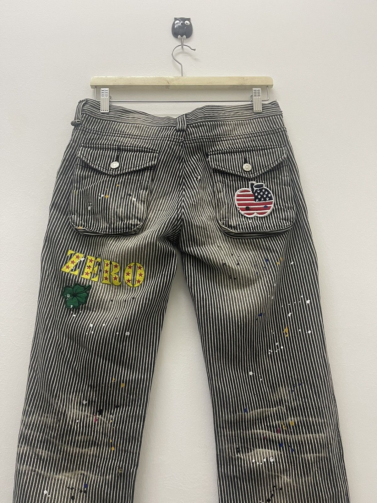 Japanese Brand ZERO SAIL Paint Splatter Hickory Striped Bush Pant Size US 30 / EU 46 - 10 Thumbnail