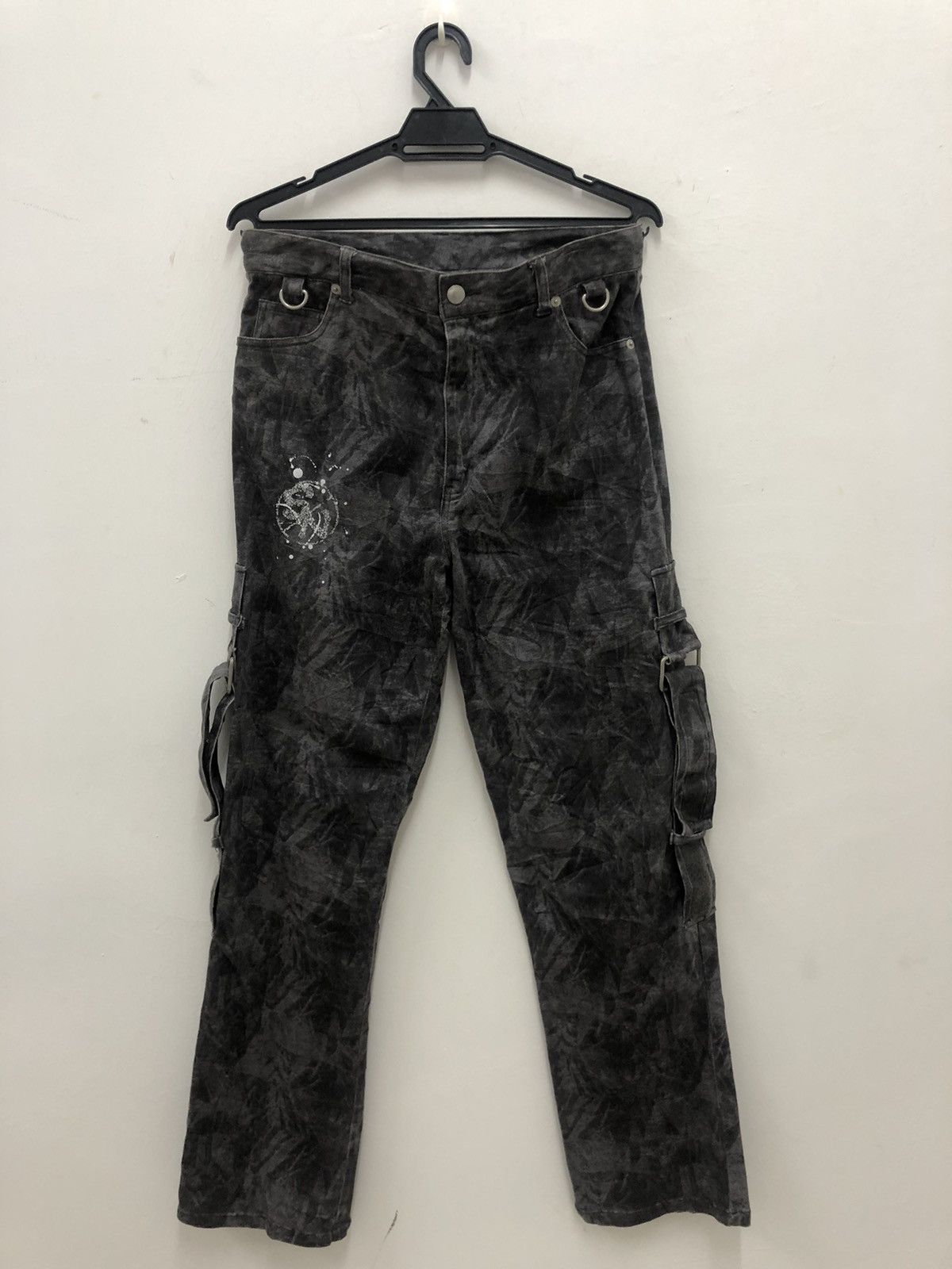 Image of Seditionaries Slash Number Bondage Parachute Tactical Streetwear Pant in Black, Men's (Size 30)