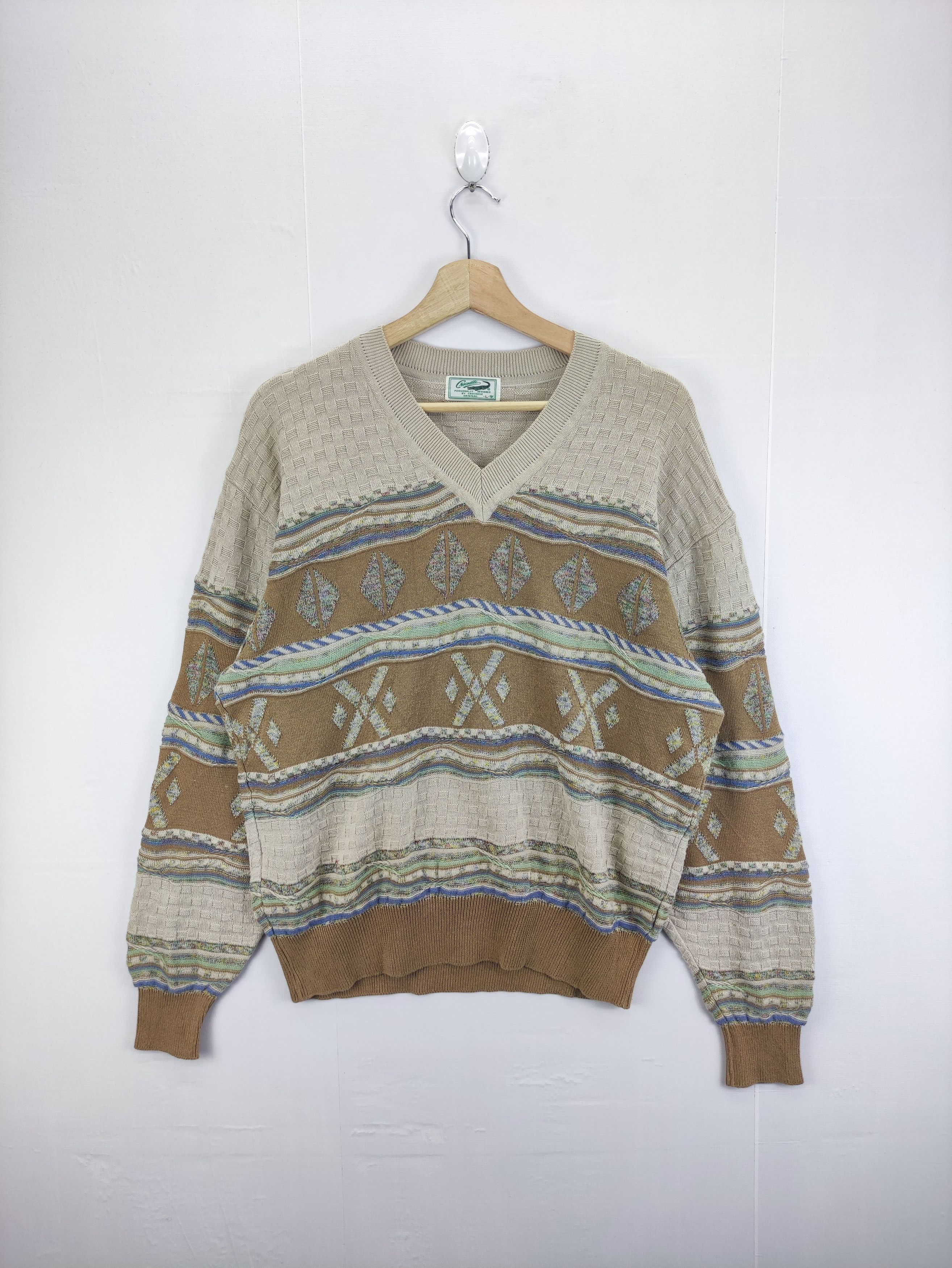 Aran Isles Knitwear Vintage Crocodile Coogi Style Knit Sweater Size US L / EU 52-54 / 3 - 1 Thumbnail