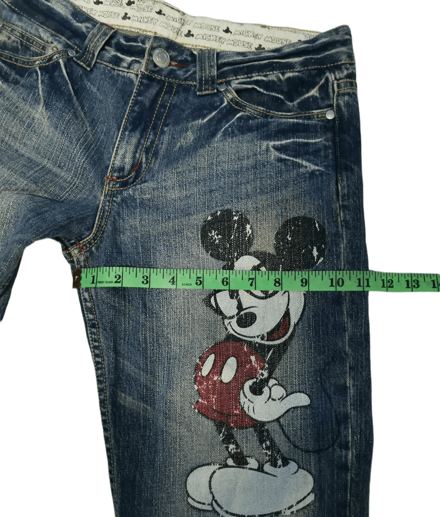 Disney Mickey Disney Denim Pants Rare Paint Distressed Size US 31 - 7 Thumbnail