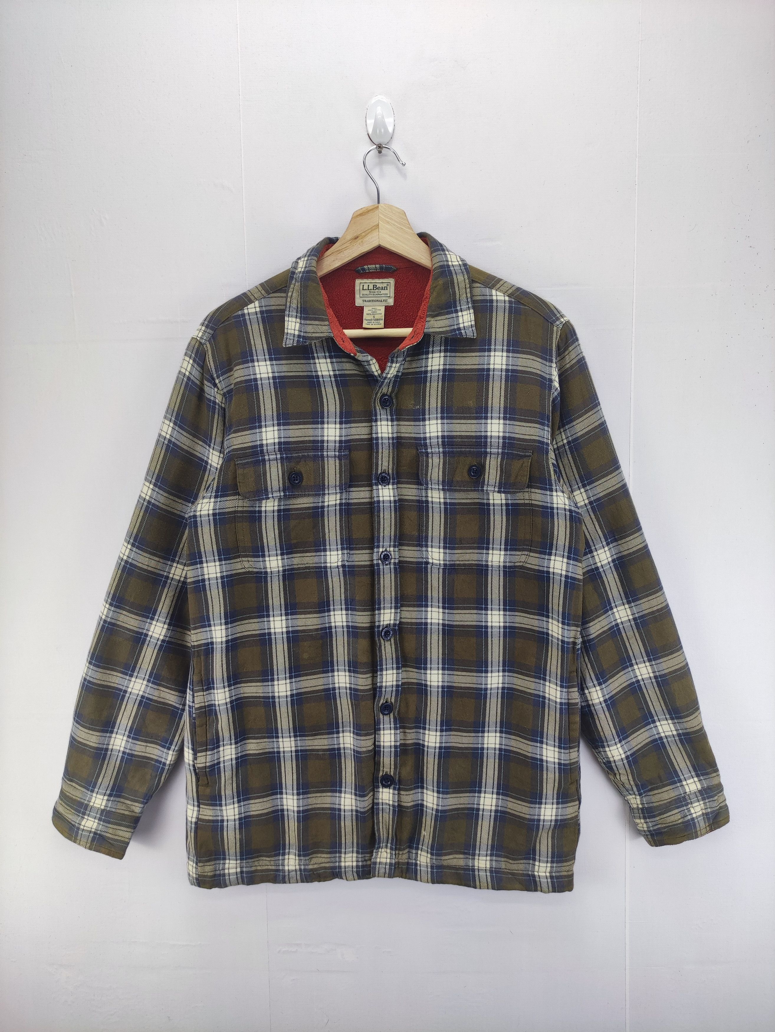 Vintage Bean Shirt Button Up Flannel Lining Fleece