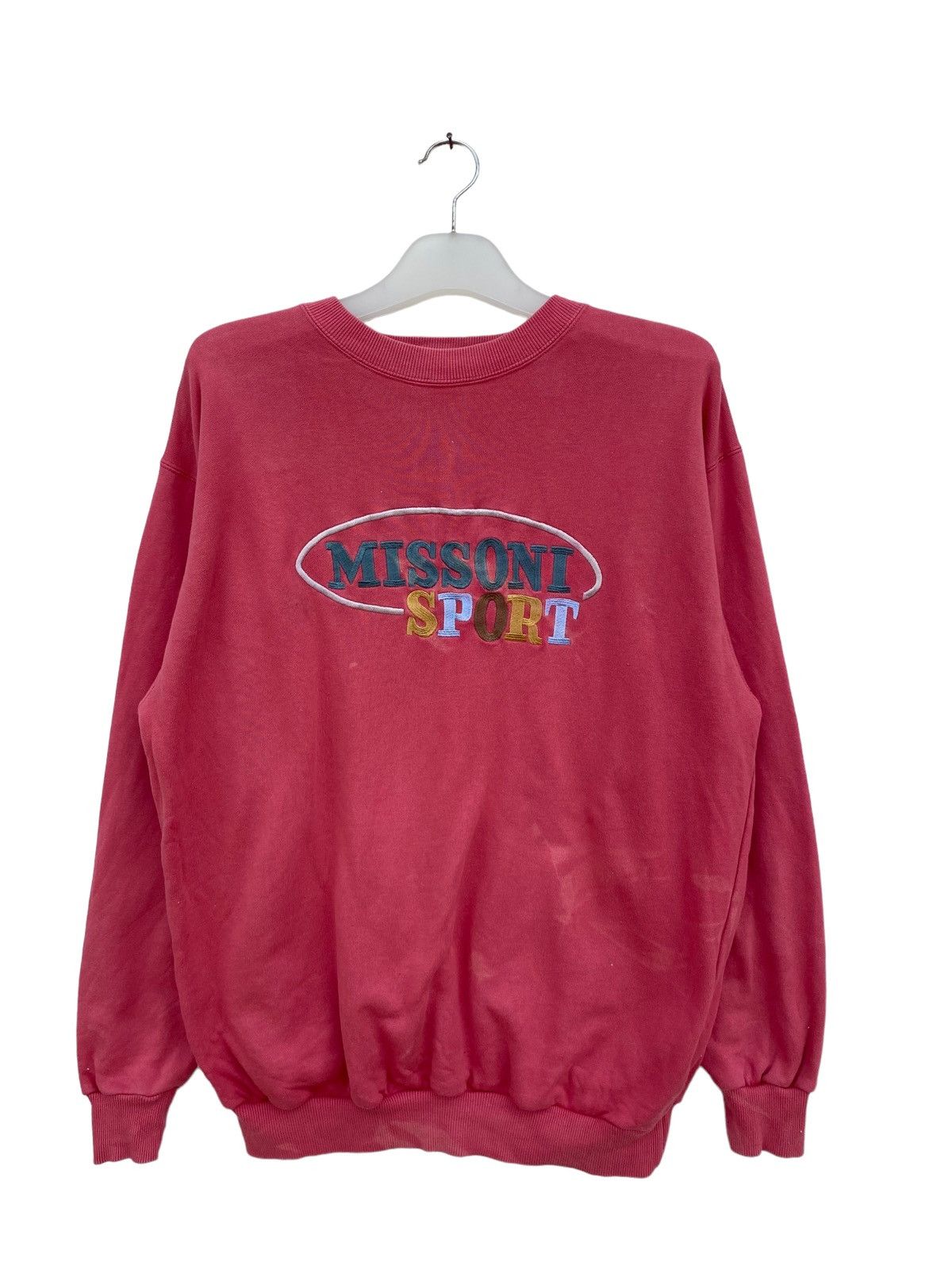 Missoni × Vintage Vintage Missoni Spellout Bleach Washing Sweatshirt Size US L / EU 52-54 / 3 - 1 Thumbnail
