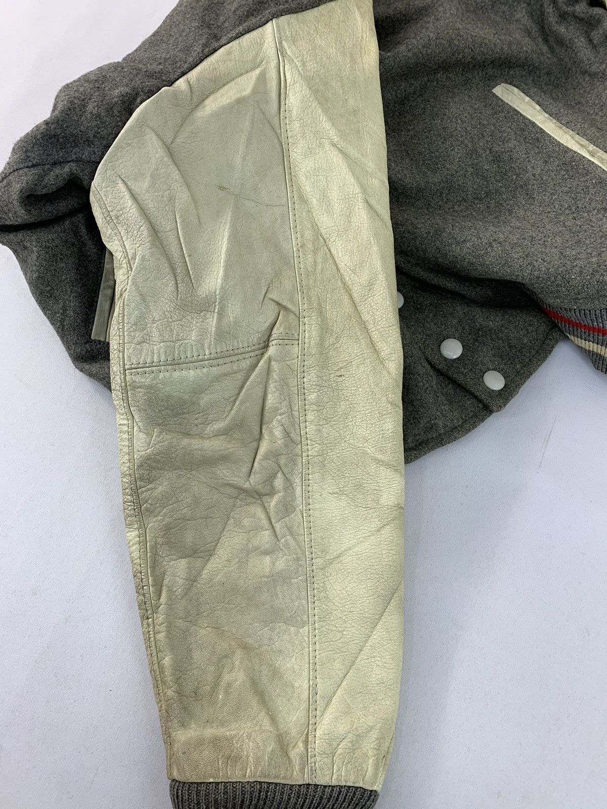 Vintage 80s Rare Way-Out But Classic Varsity Jacket Leather Sleeve Size US L / EU 52-54 / 3 - 14 Thumbnail
