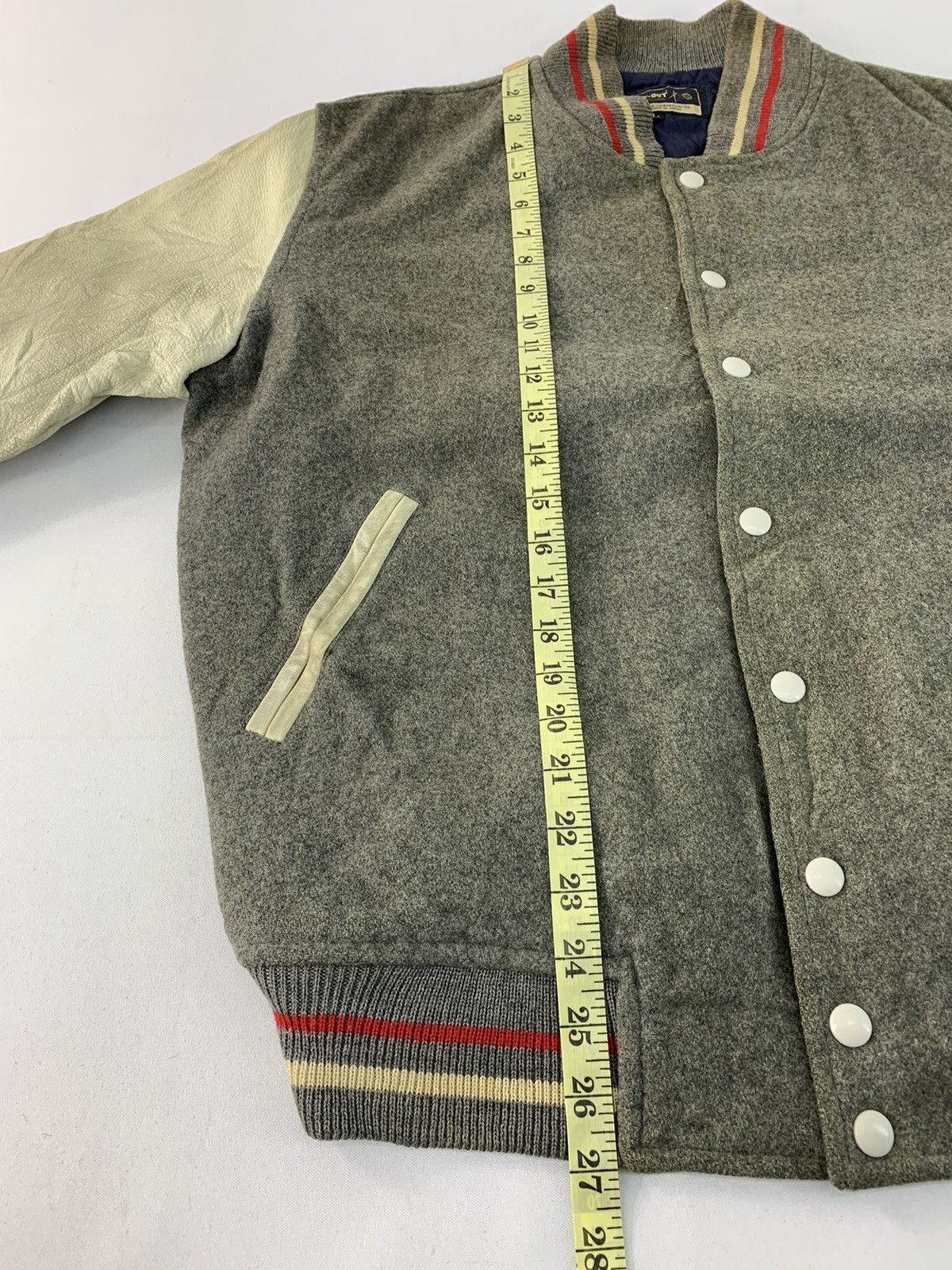 Vintage 80s Rare Way-Out But Classic Varsity Jacket Leather Sleeve Size US L / EU 52-54 / 3 - 10 Thumbnail