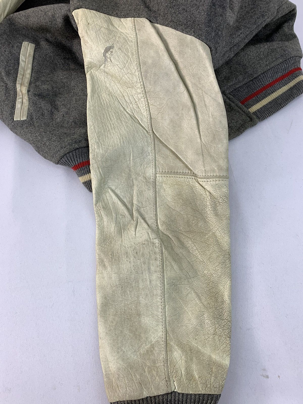 Vintage 80s Rare Way-Out But Classic Varsity Jacket Leather Sleeve Size US L / EU 52-54 / 3 - 12 Thumbnail