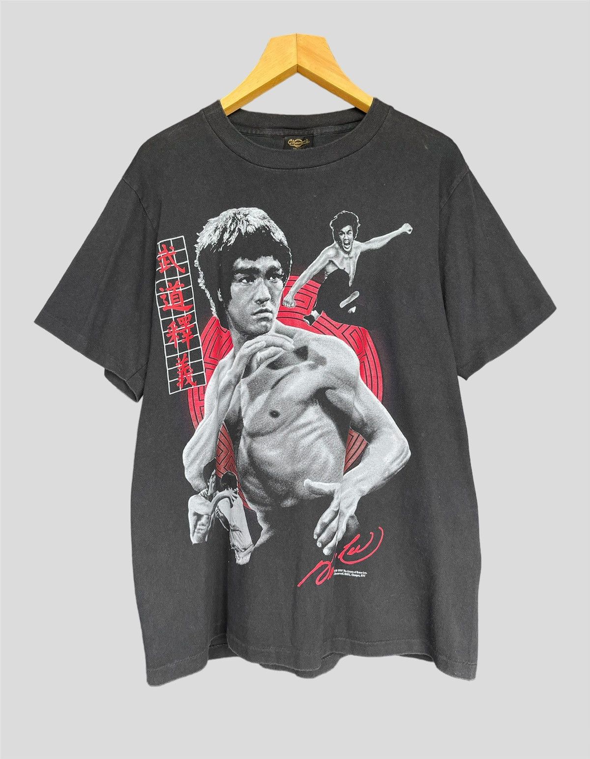 T-shirt Vintage Bruce Lee Manches Longues - Taille M, Coton, Occasion Très Bon état