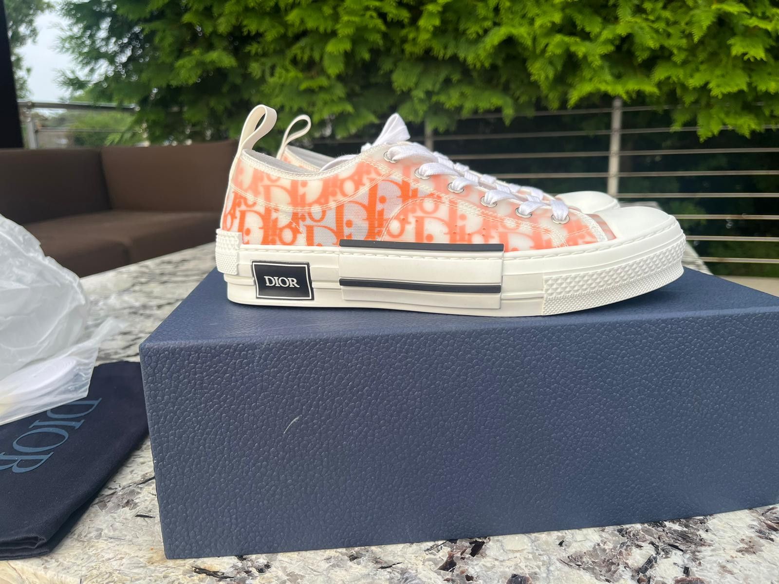 Dior B23 LT Oblique Low Top Sneakers in Orange Size US 12 / EU 45 - 10 Thumbnail