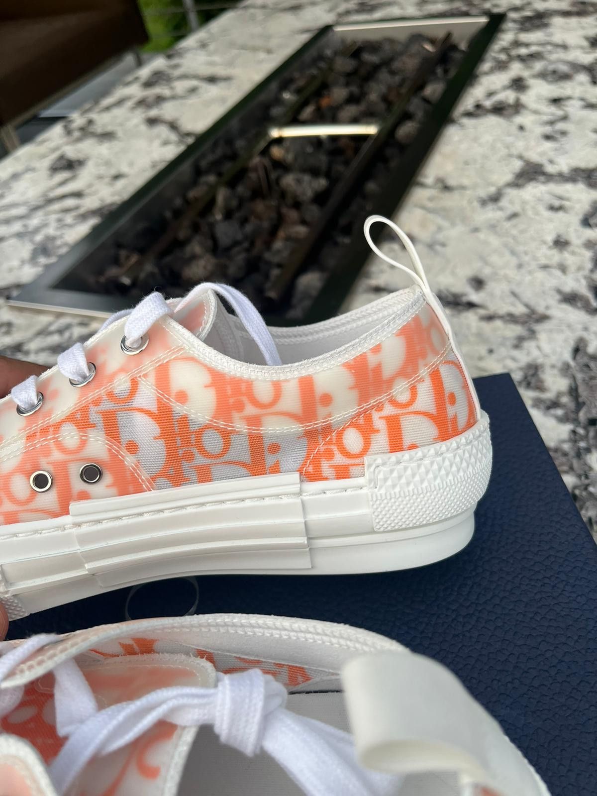 Dior B23 LT Oblique Low Top Sneakers in Orange Size US 12 / EU 45 - 12 Thumbnail