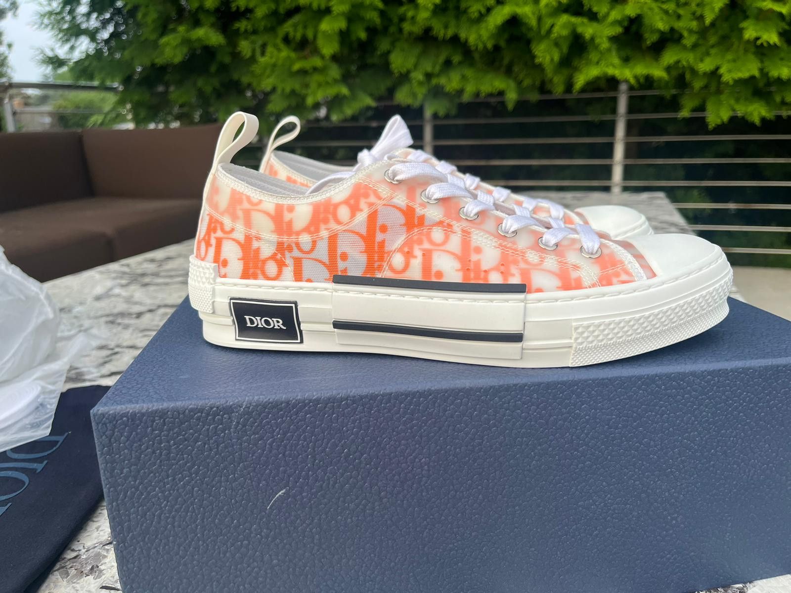 Dior B23 LT Oblique Low Top Sneakers in Orange Size US 12 / EU 45 - 4 Thumbnail