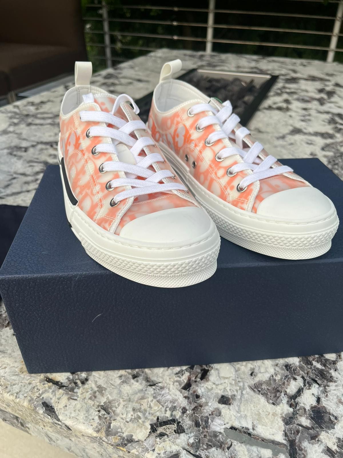 Dior B23 LT Oblique Low Top Sneakers in Orange Size US 12 / EU 45 - 6 Thumbnail