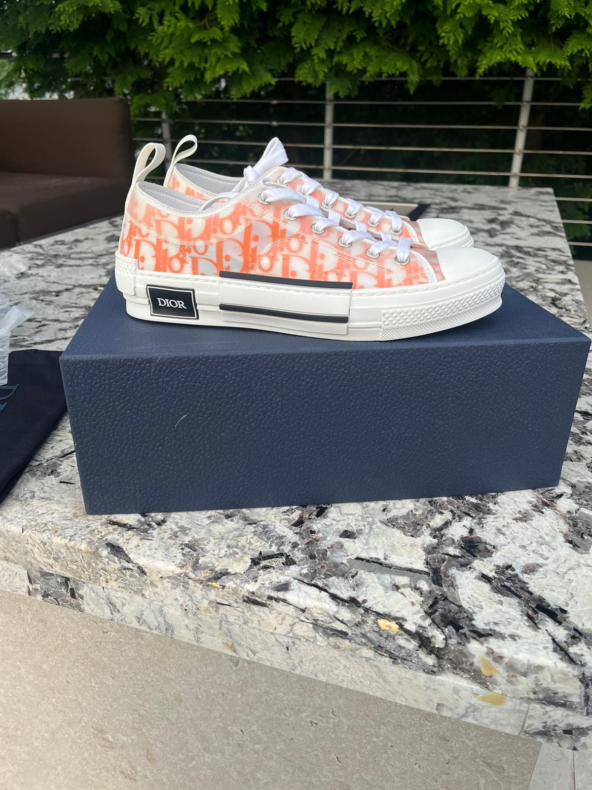 Dior B23 LT Oblique Low Top Sneakers in Orange Size US 12 / EU 45 - 1 Thumbnail