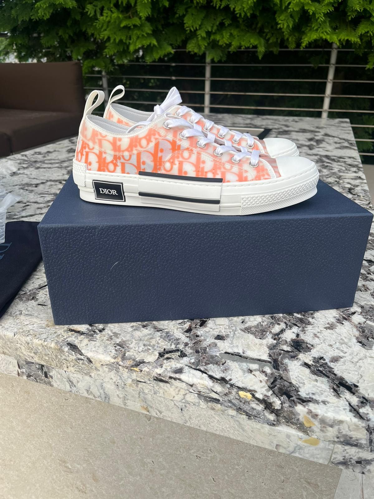 Dior B23 LT Oblique Low Top Sneakers in Orange | Grailed