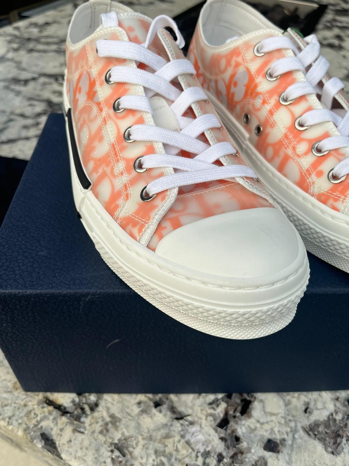 Dior B23 LT Oblique Low Top Sneakers in Orange Size US 12 / EU 45 - 7 Thumbnail