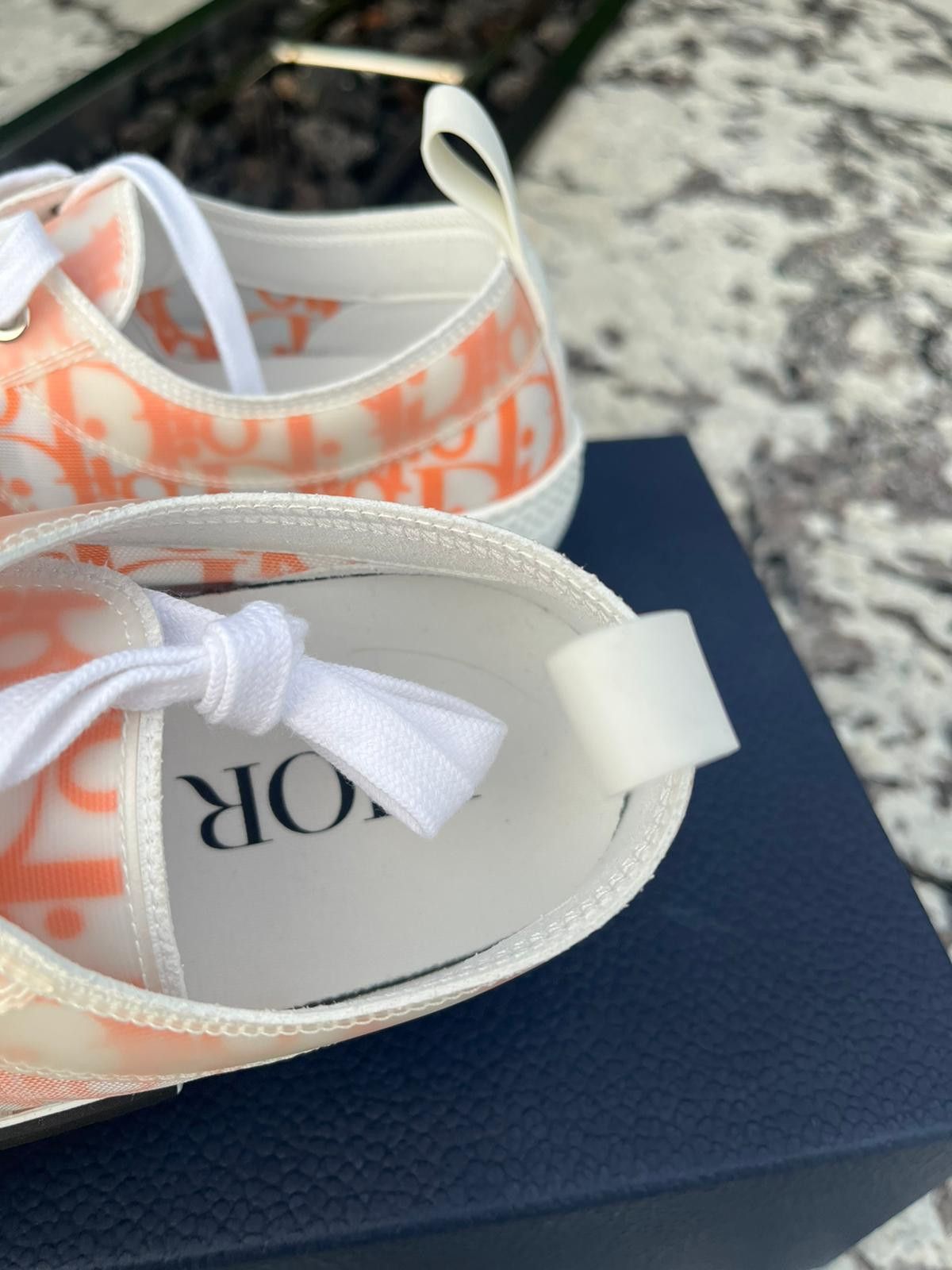 Dior B23 LT Oblique Low Top Sneakers in Orange Size US 12 / EU 45 - 14 Thumbnail