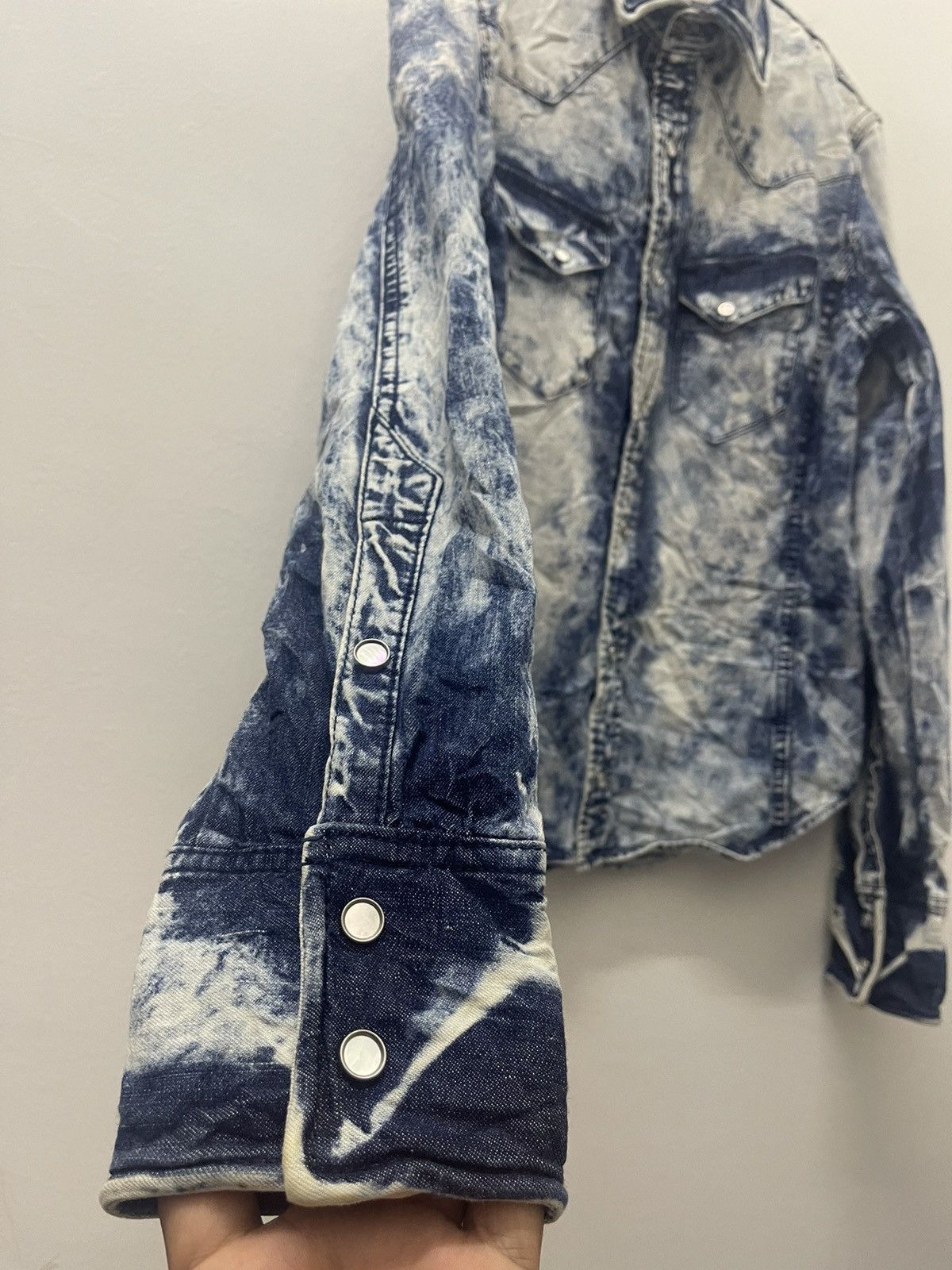 BUFFALO BOBS Rare Vintage BUFFALO BOBS Snap Button Acid Wash Denim Size US S / EU 44-46 / 1 - 2 Thumbnail