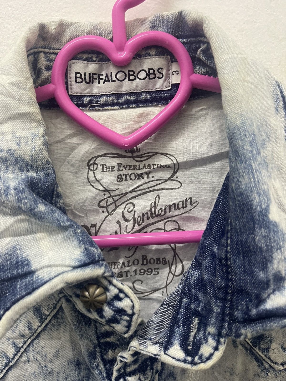 BUFFALO BOBS Rare Vintage BUFFALO BOBS Snap Button Acid Wash Denim Size US S / EU 44-46 / 1 - 4 Thumbnail