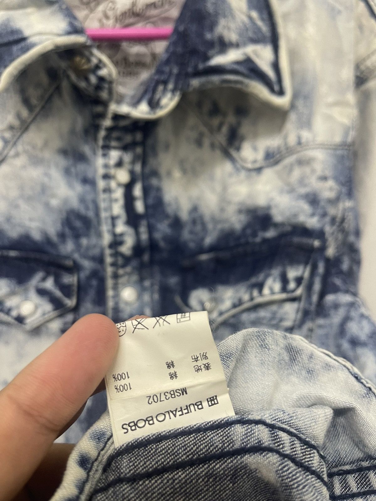 BUFFALO BOBS Rare Vintage BUFFALO BOBS Snap Button Acid Wash Denim Size US S / EU 44-46 / 1 - 5 Thumbnail