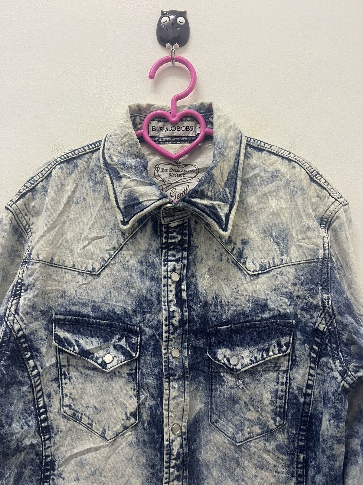 BUFFALO BOBS Rare Vintage BUFFALO BOBS Snap Button Acid Wash Denim Size US S / EU 44-46 / 1 - 3 Thumbnail