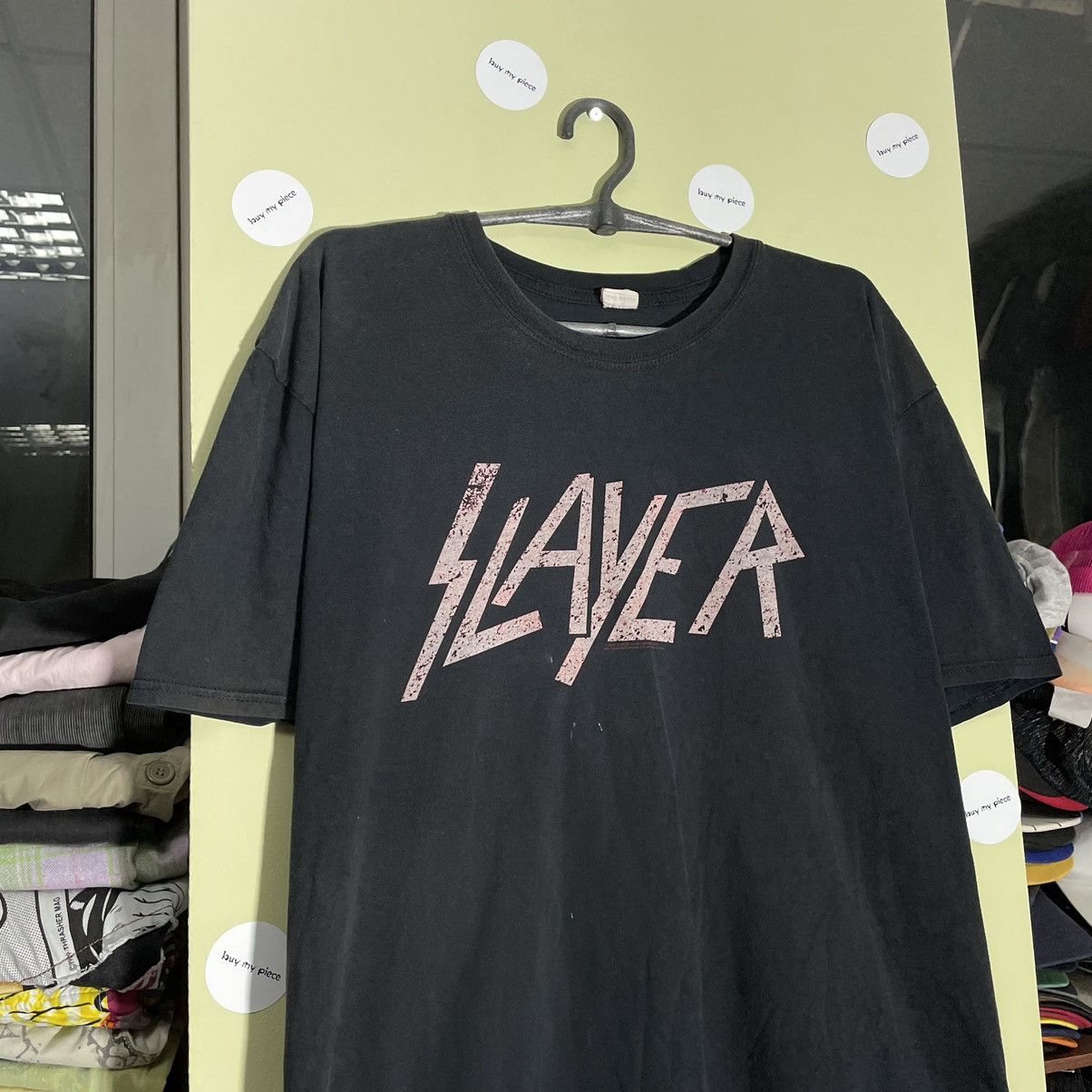 Vintage Vintage Slayer Band Graphic Tee Faded Black Grunge Punk L Size US L / EU 52-54 / 3 - 4 Thumbnail