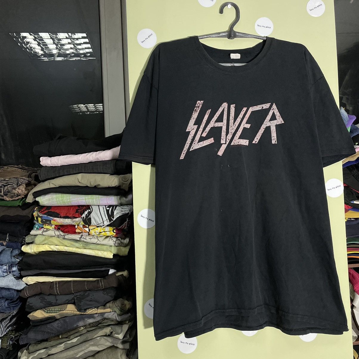 Vintage Vintage Slayer Band Graphic Tee Faded Black Grunge Punk L Size US L / EU 52-54 / 3 - 3 Thumbnail