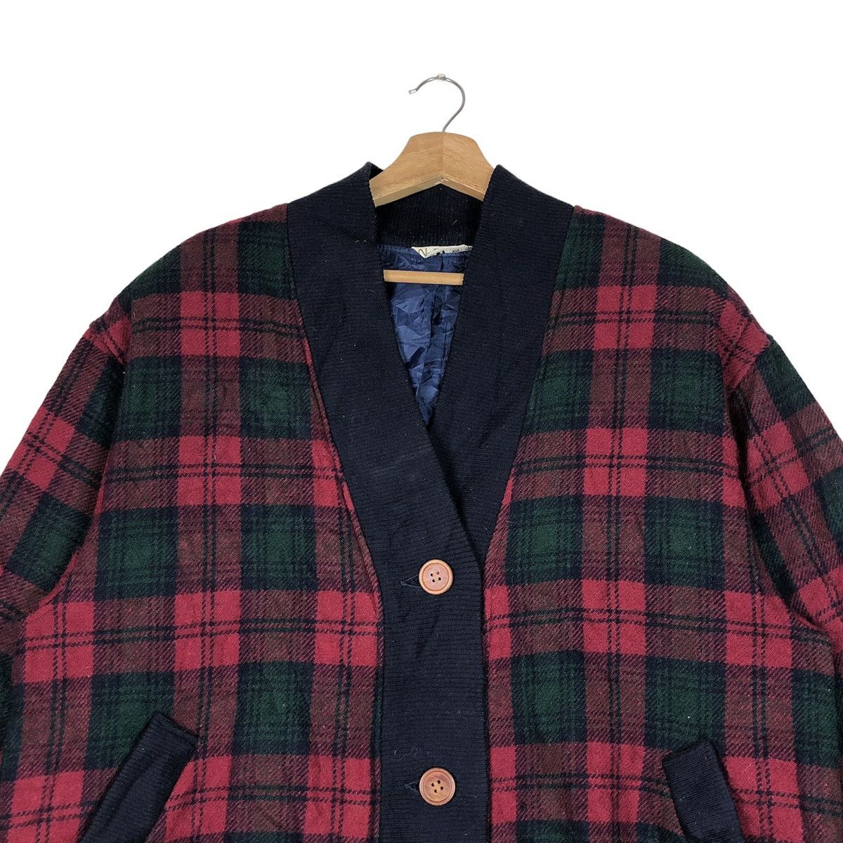 Japanese Brand Vintage Japanese Natuhara Tartan Wool Cardigan Size M / US 6-8 / IT 42-44 - 3 Thumbnail