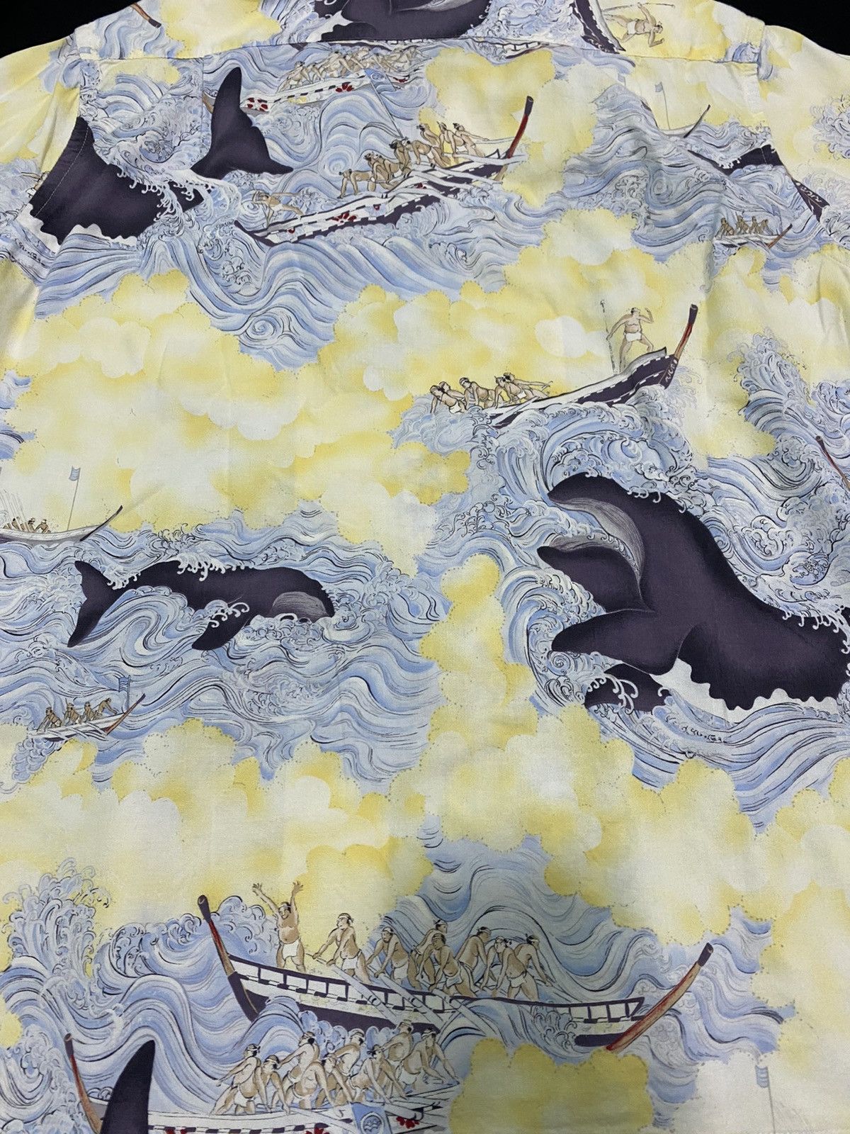 Takeo Kikuchi Vtg SUMO dragon boat Hawaiian rayon Size US L / EU 52-54 / 3 - 8 Thumbnail