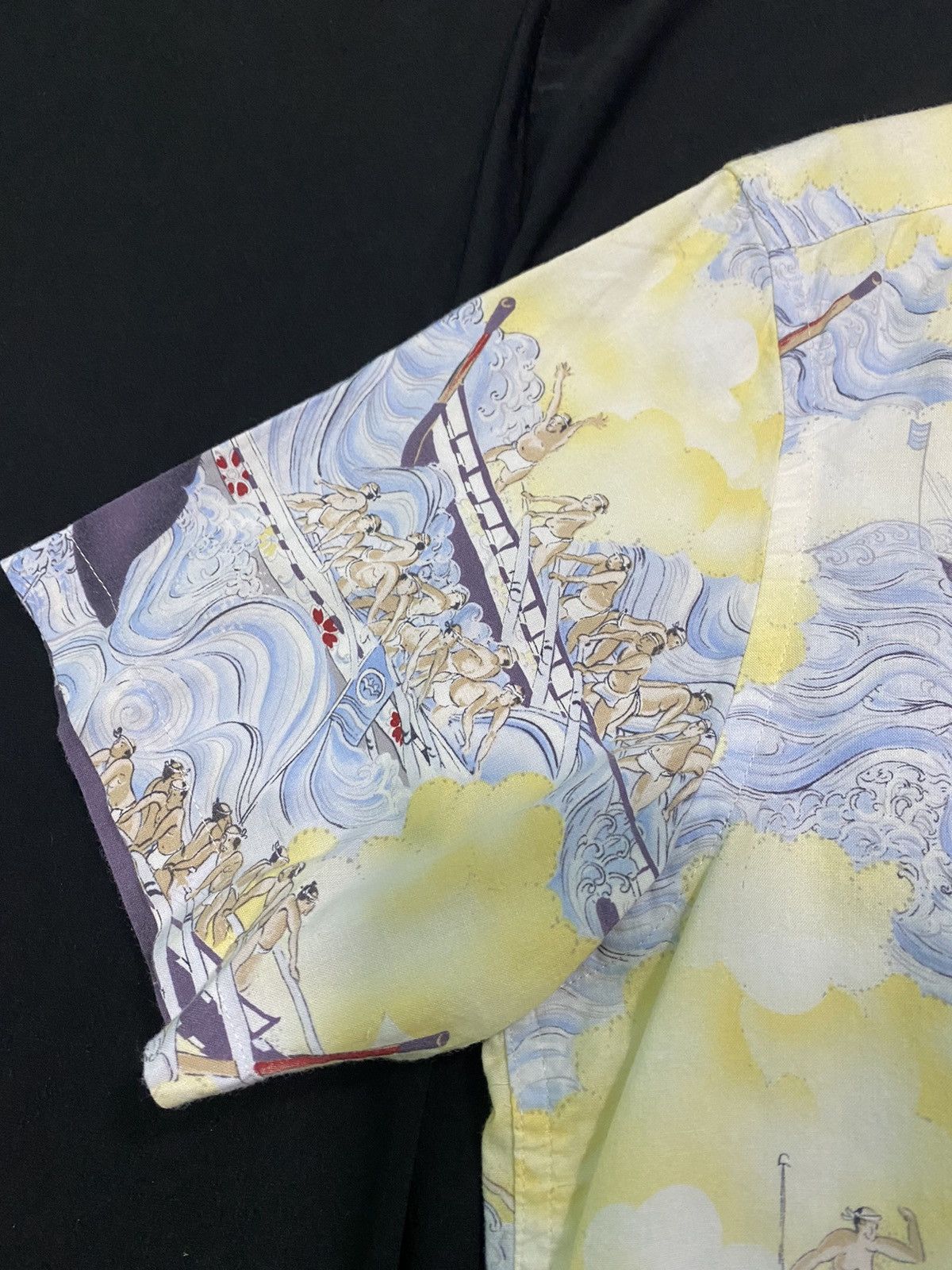 Takeo Kikuchi Vtg SUMO dragon boat Hawaiian rayon Size US L / EU 52-54 / 3 - 6 Thumbnail