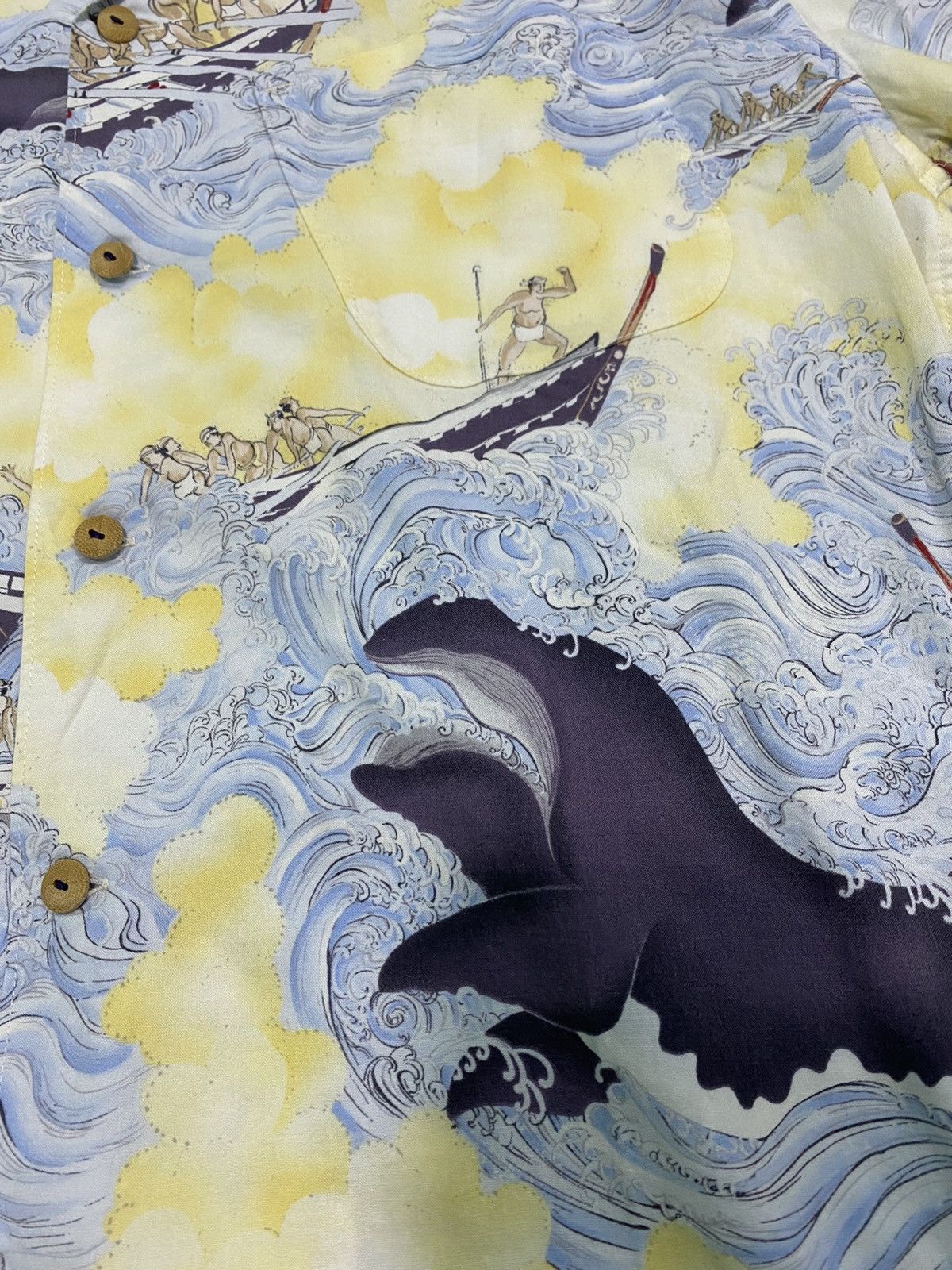 Takeo Kikuchi Vtg SUMO dragon boat Hawaiian rayon Size US L / EU 52-54 / 3 - 3 Thumbnail