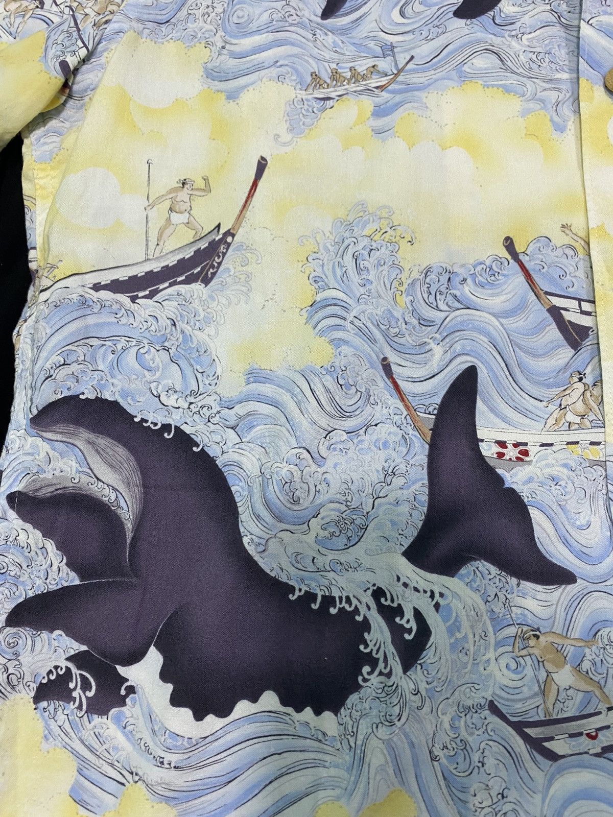 Takeo Kikuchi Vtg SUMO dragon boat Hawaiian rayon Size US L / EU 52-54 / 3 - 4 Thumbnail