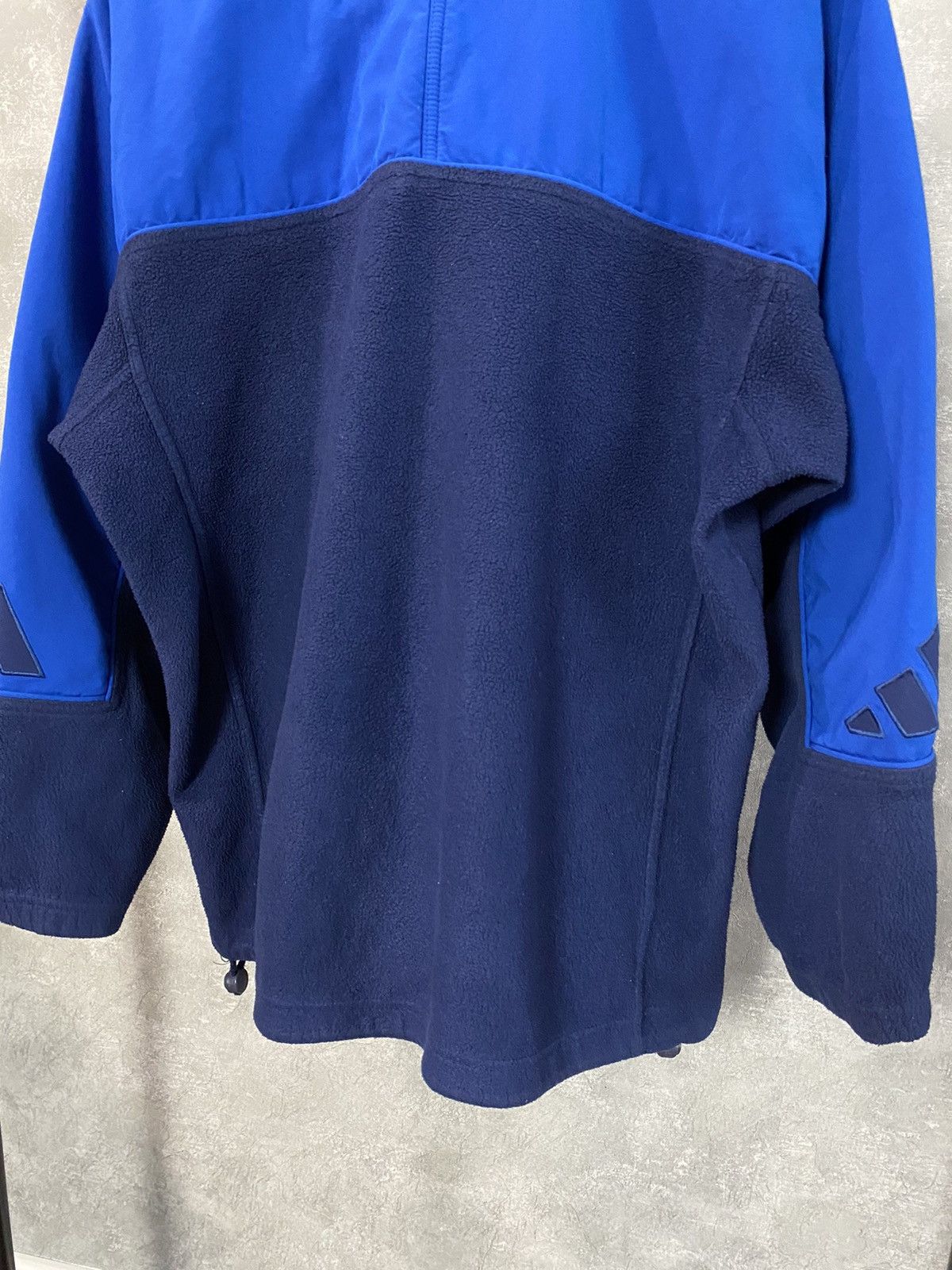 Adidas × Vintage Vintage Y2K Adidas Logo Navy Blue Long Sleeve 1/4 Zip Fleece Size US L / EU 52-54 / 3 - 13 Thumbnail