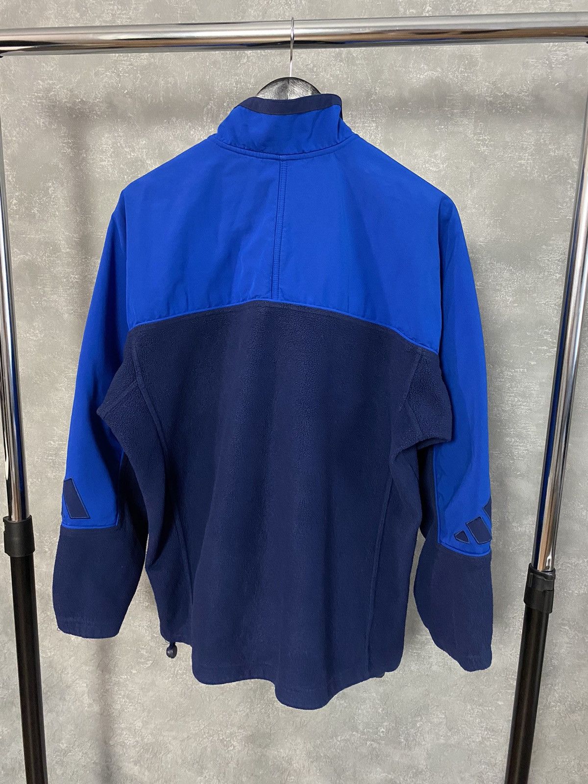 Adidas × Vintage Vintage Y2K Adidas Logo Navy Blue Long Sleeve 1/4 Zip Fleece Size US L / EU 52-54 / 3 - 11 Thumbnail