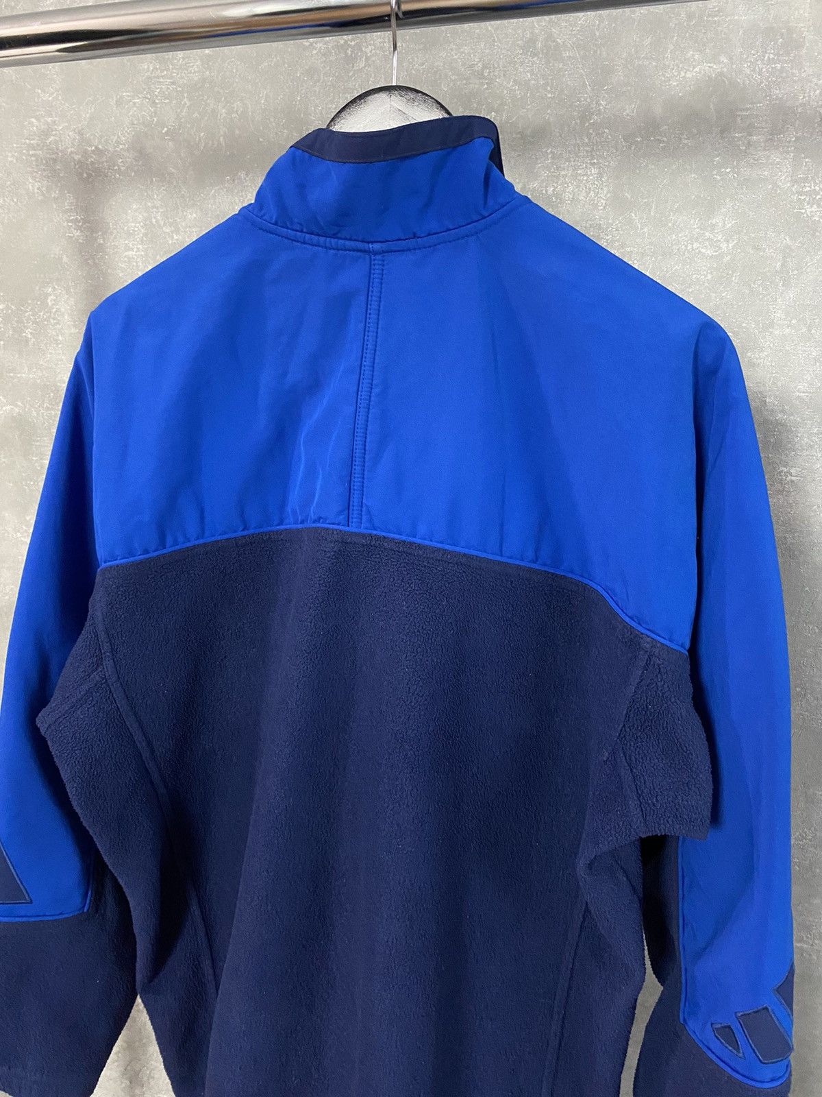 Adidas × Vintage Vintage Y2K Adidas Logo Navy Blue Long Sleeve 1/4 Zip Fleece Size US L / EU 52-54 / 3 - 12 Thumbnail