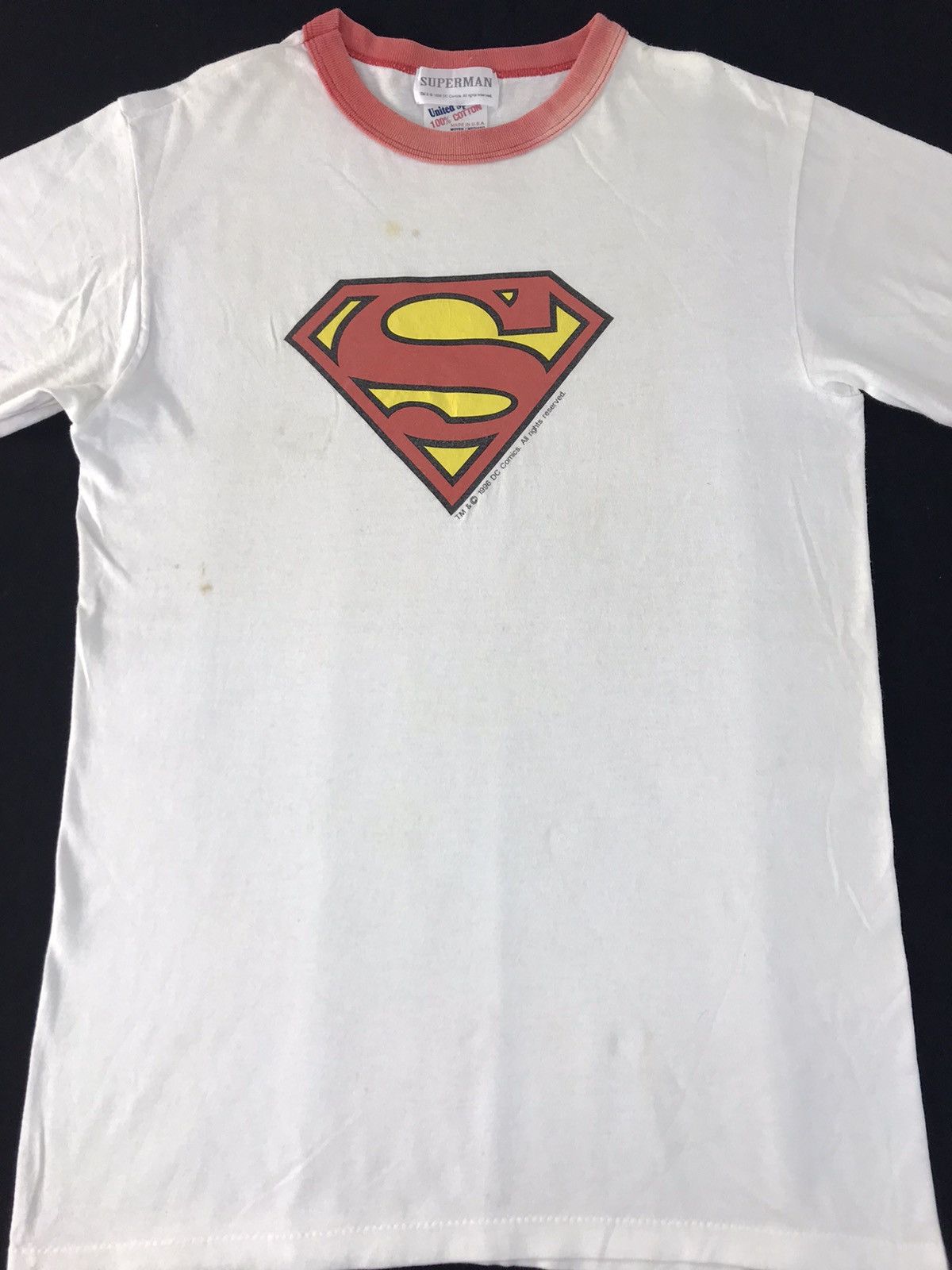 DC Comics 90s Dc Comics Superman Character Hero Big Logo Ringer Size US S / EU 44-46 / 1 - 2 Thumbnail