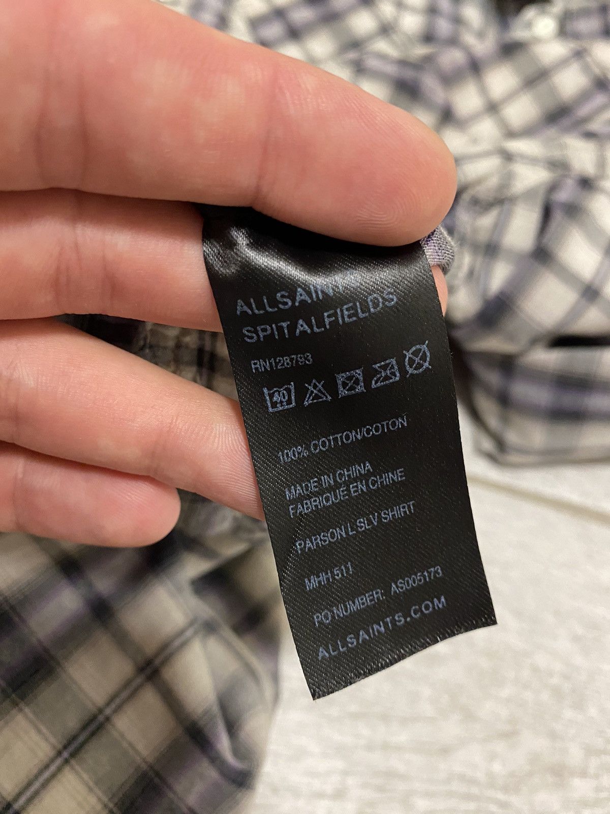Allsaints × Vintage All Saints Parson Check Long Sleeve Cotton Men’s Shirt Size US L / EU 52-54 / 3 - 12 Thumbnail
