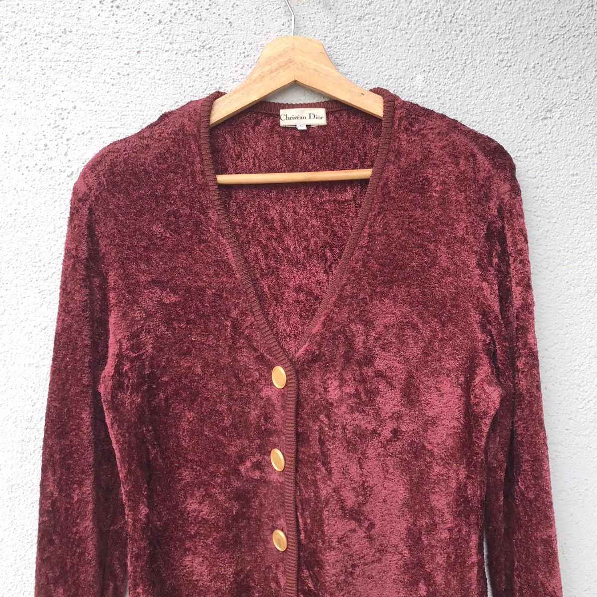 Christian Dior Monsieur Vintage Christian Dior Knit Fleece Velvet Cardigan Sweater Size US M / EU 48-50 / 2 - 2 Thumbnail