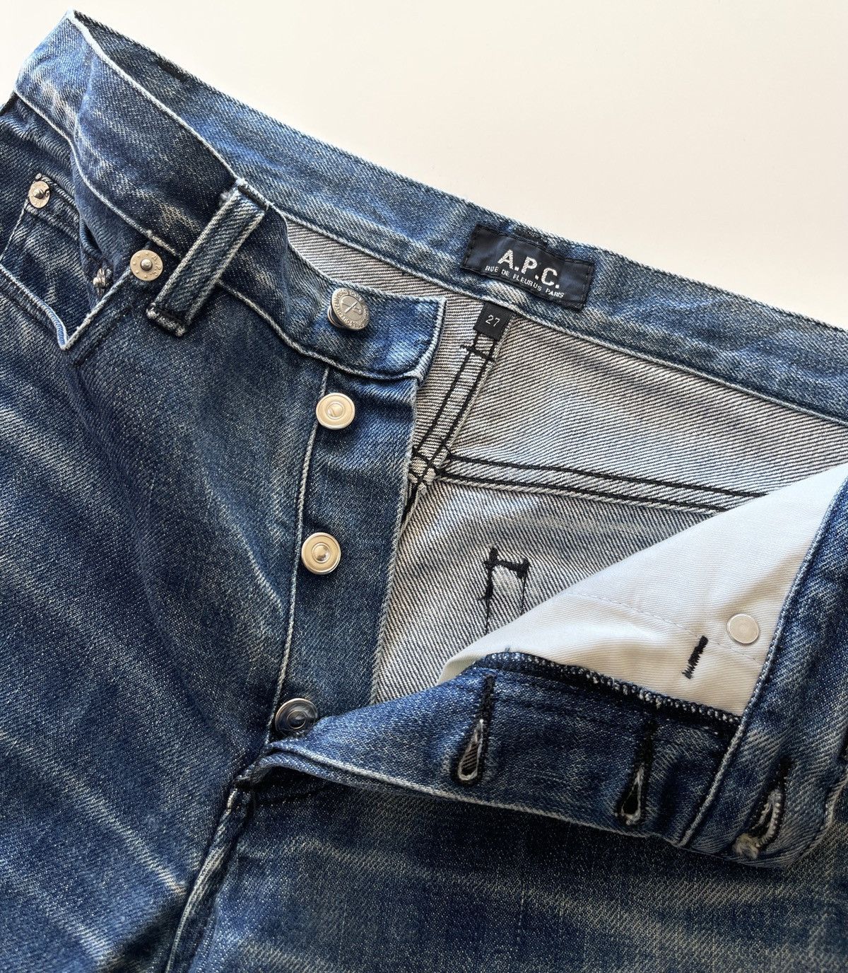 A.P.C. A.P.C Distressed Denim Size 29" - 15 Thumbnail