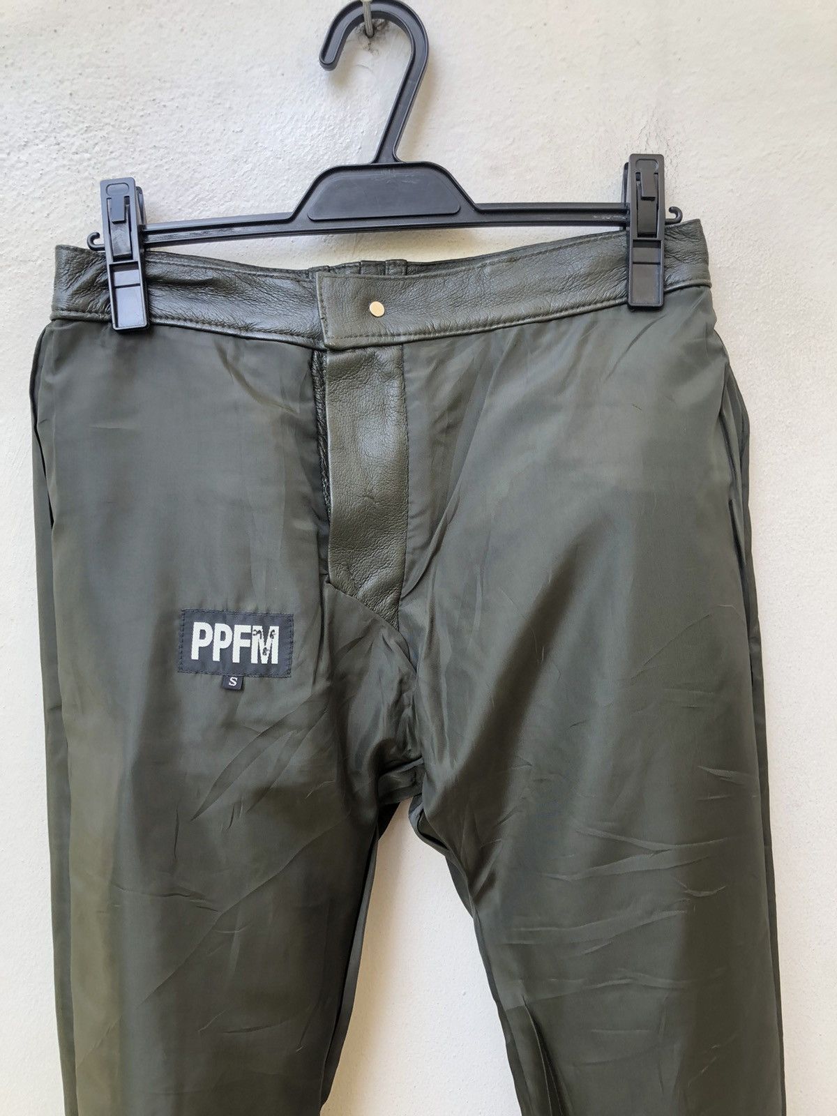 Leather PPFM Dark Green Leather Pant Size US 29 - 21 Thumbnail