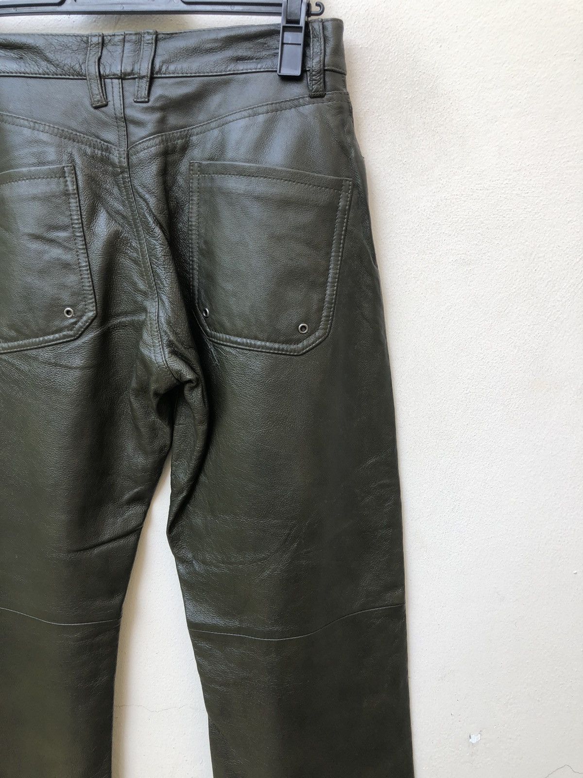 Leather PPFM Dark Green Leather Pant Size US 29 - 17 Thumbnail