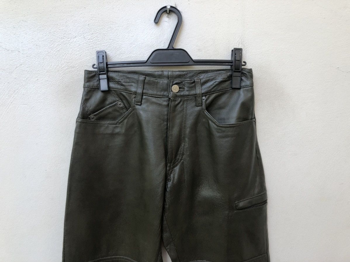 Leather PPFM Dark Green Leather Pant Size US 29 - 7 Thumbnail