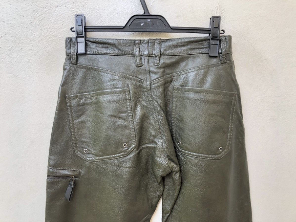 Leather PPFM Dark Green Leather Pant Size US 29 - 14 Thumbnail